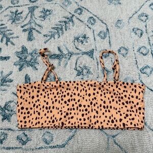 Cheetah reversible Bandeau Top with Straps